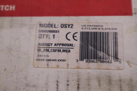 System Sensor OSY2 Supervisory Switch S000760031 Electrical Switch STK 5215CC - Image 3