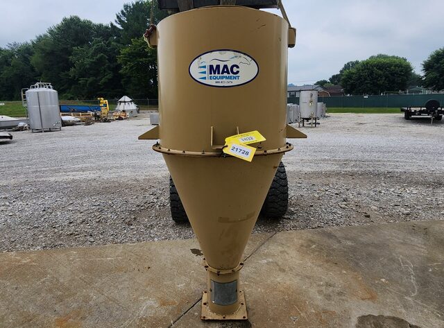 Mac cyclone, 36" dia x 122" height, Carbon steel, 25-1/4" x 10-1/2" inlet, 9-1/2" ID bottom outlet - Image 2