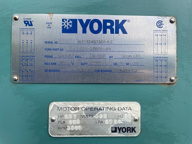 900 HP 3600 RPM York, Frame 5808DZ, WPIBB, 460 Volts (3 available) - Image 3