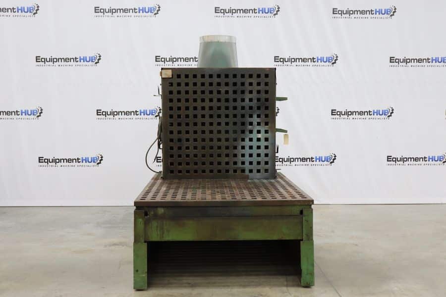 5' x 6' Acorn, welding table in stand, grounding lead, ventilation ducting - Image 1