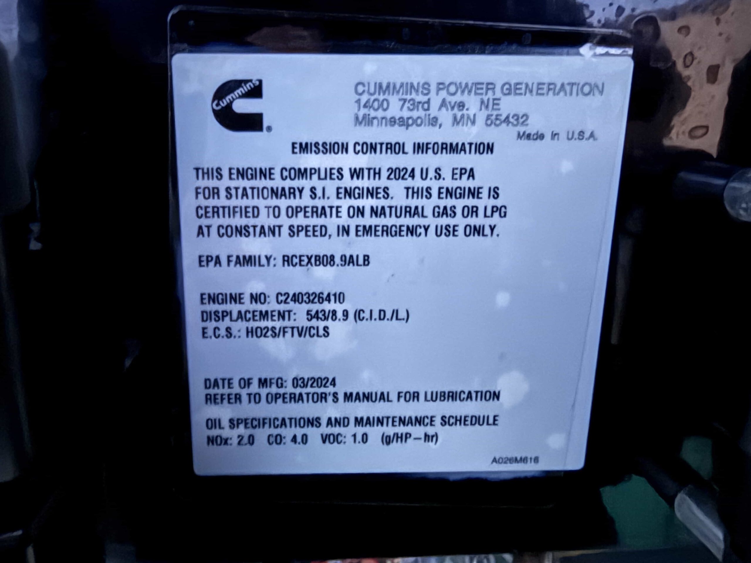 150 KW Cummins #C150-N6, Natural gas generator set, 277/480 Volts, 3-phase, 2190 hours, 1800 RPM, QSJ8.9G - Image 10