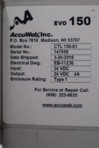 AccuWeb Inc EVO 150 COMPLETE WEB GUIDE SYSTEM WITH RED LION SCREEN STOCK 5120 - Image 2