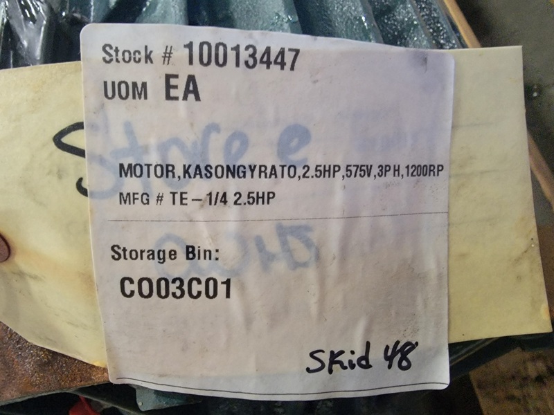 2.5 1200 Separator Engineering, Kason Gyrator motor, 3.02 amps, 575 Volts - Image 2