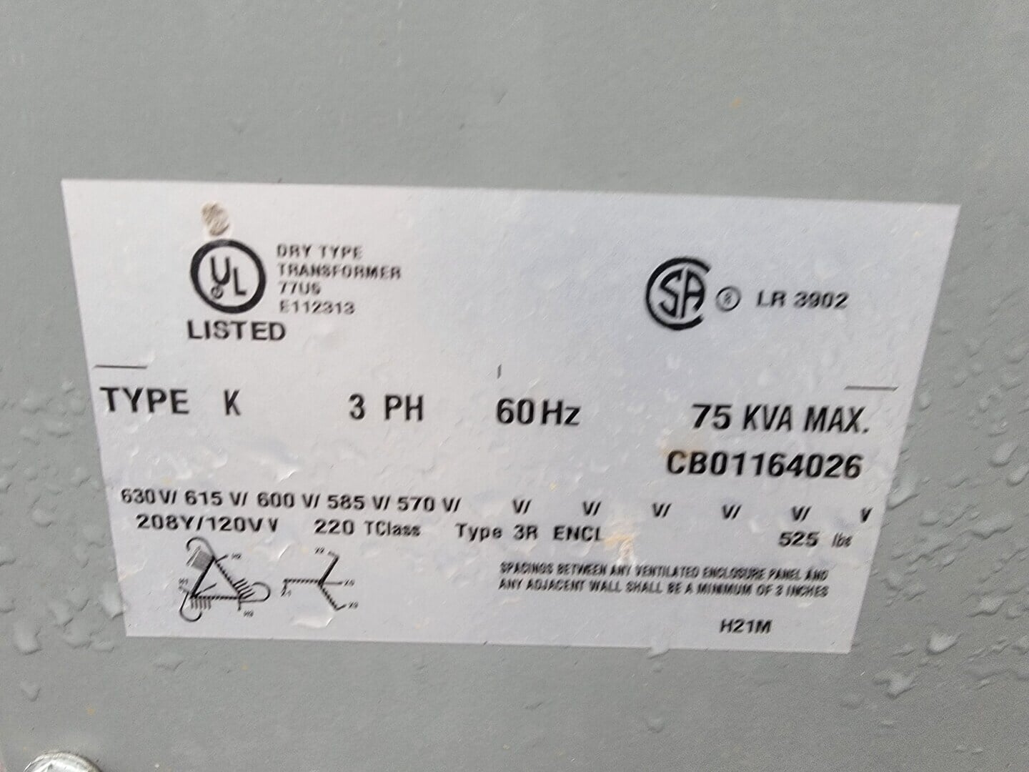75 KVA Square D, Temporary Power Distribution Cart, 600 Primary, 208Y/120 Secondary, Type 3R enclosure, (16 - Image 3