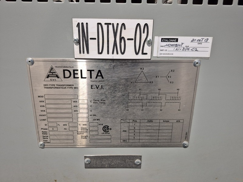 75 KVA 600 Primary, 208Y/120 Secondary, Delta Dry type Distribution Transformer, Nema 3R, 3PH - Image 2