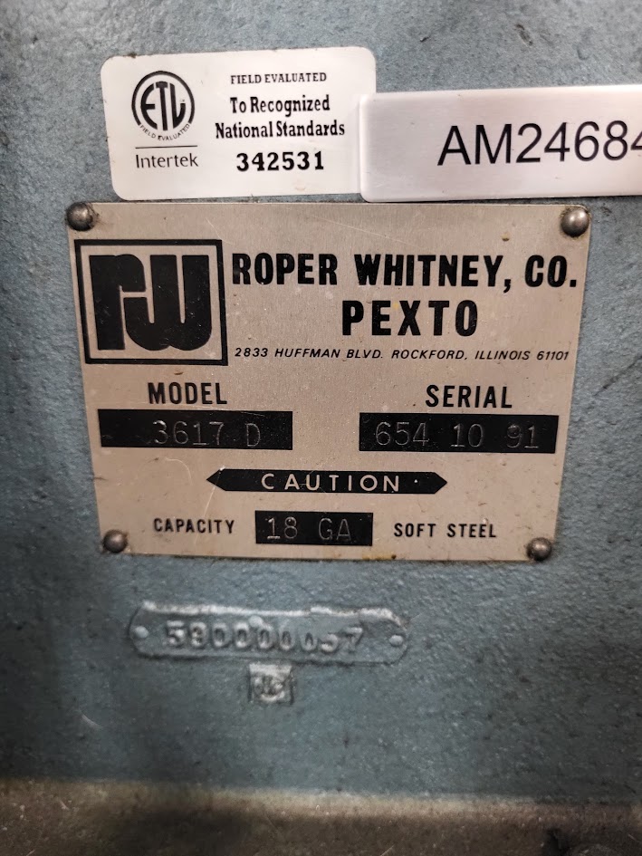 Roper Whitney Pexto #3617D, Rollformer - Image 2