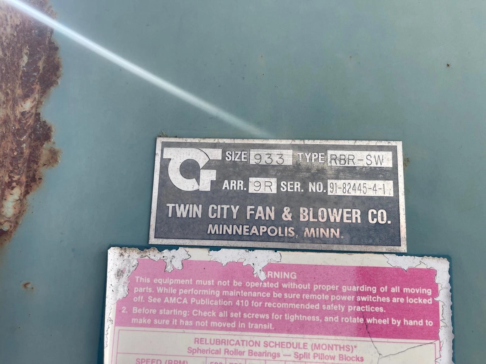 Twin City Fan & Blower Co. #933-RBR-SW, Blower, 57" diameter, 33" ID, 24" width, counter clock wise Up Blast - Image 4