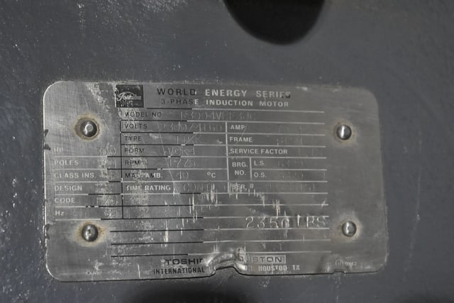 300 HP 1800 RPM Toshiba, Frame 315M, Drip-Proof Ball Bearing, 2300/4160 Volts - Image 3