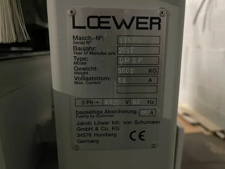 Loewer #DM-3P, Door Brush Sander, 480 V., 3ph, 2012 - Image 4