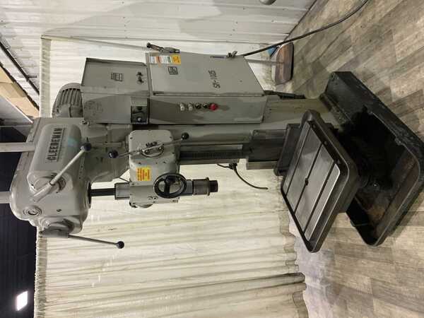 25" Cleereman, single spindle drill press, 36" x 29" table, spindle forward/reverse, box column, coolant, 5 HP - Image 2