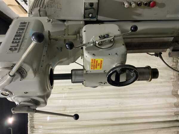 25" Cleereman, single spindle drill press, 36" x 29" table, spindle forward/reverse, box column, coolant, 5 HP - Image 3