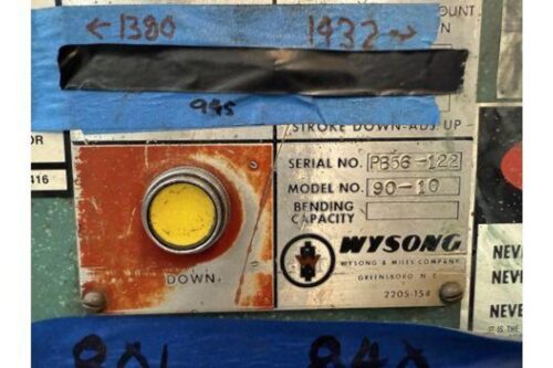 90 Ton, Wysong #90-10, CNC press brake, 10' overall, Hurco AutoBend Control, S/N PB56122 - Image 3