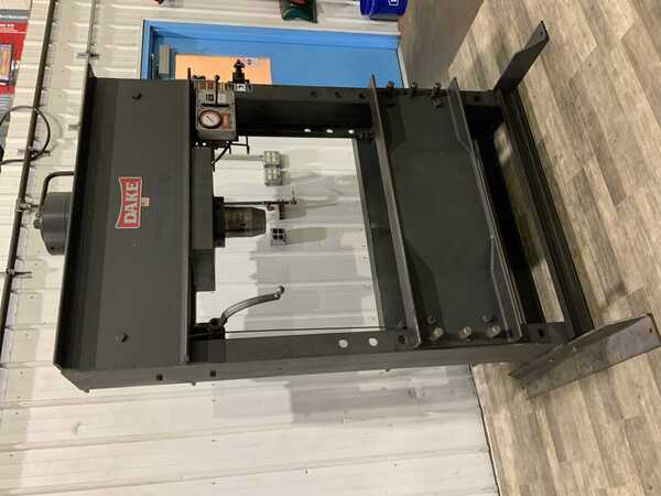 150 Ton, Dake #8-228, hydraulic H-frame press, 16" stroke, 48" btwn uprights, 20" x 55" bed area, 2 HP - Image 1