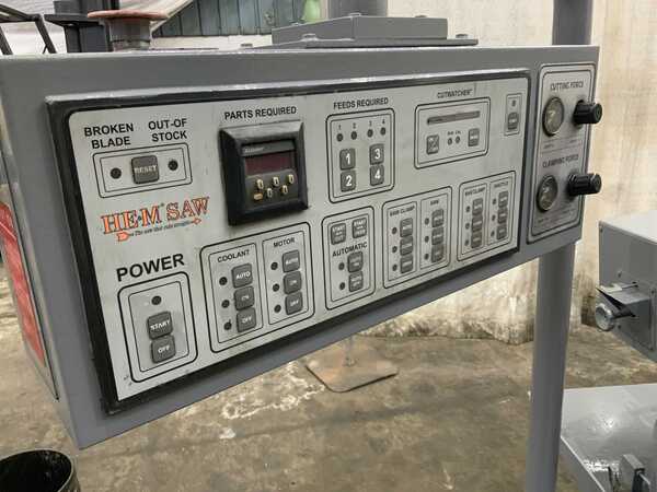 16" x 22" Hem #Cyclone-Auto-4, horizontal band saw, 60° mitering, part counter, 7.5 HP, 2006 - Image 3