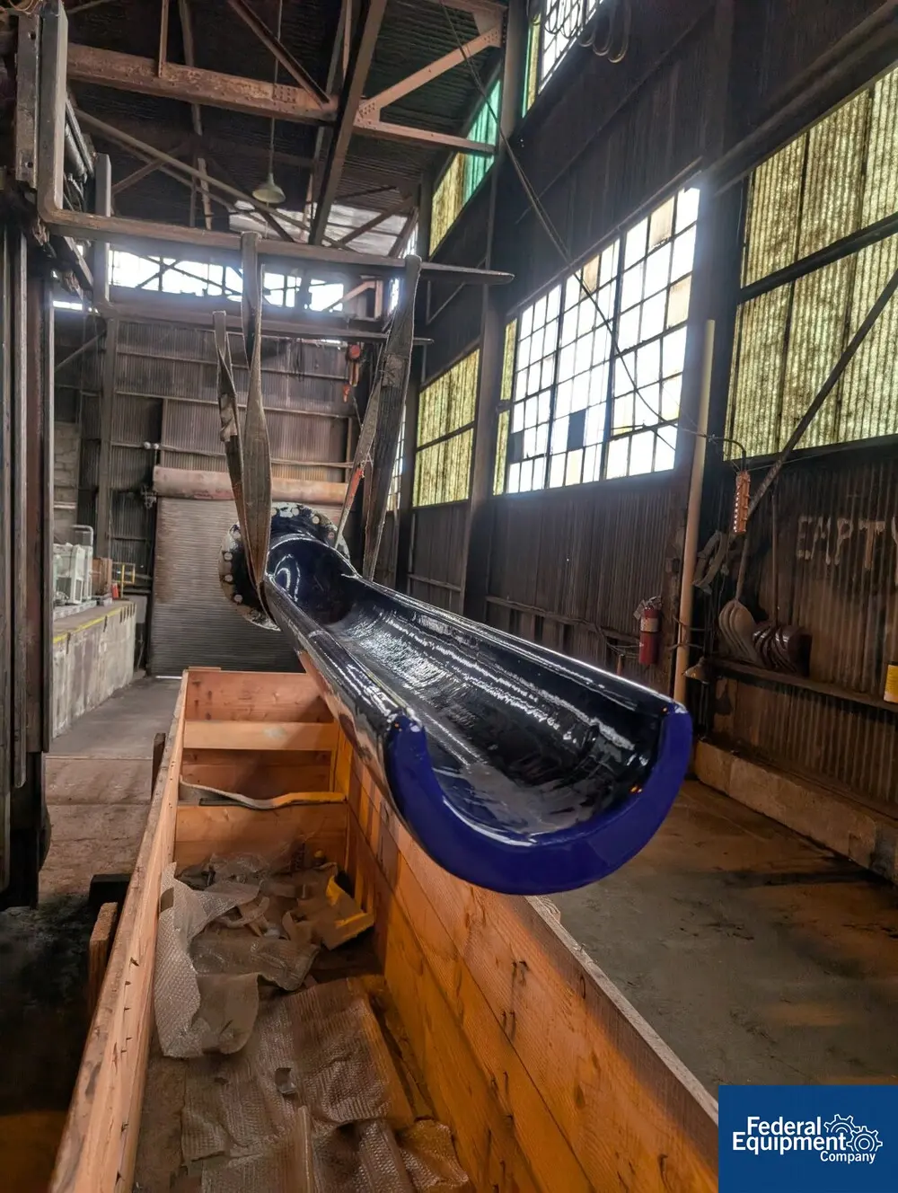 Pfaudler, Glass-Lined Fin Baffle, concave, 113" wet, 124" overall, 12" span, C flange, unused - Image 4