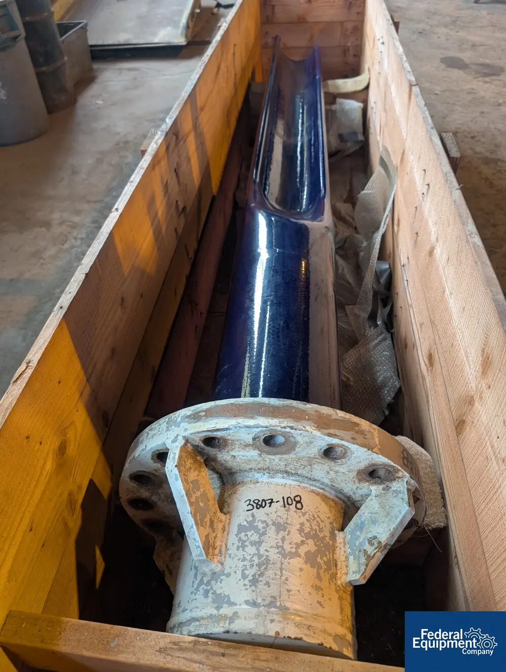 Pfaudler, Glass-Lined Fin Baffle, concave, 113" wet, 124" overall, 12" span, C flange, unused - Image 7