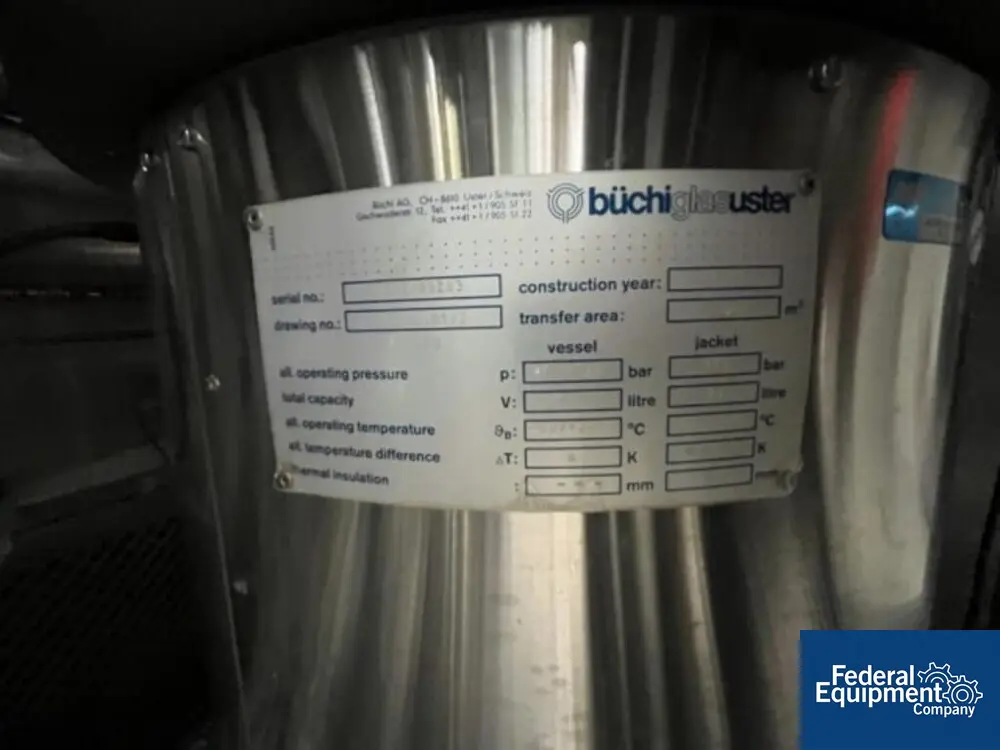 107/107 Liter Buchi, Kilo Lab Reactor Train System, Glass Lined, variable speed, 1999 - Image 6