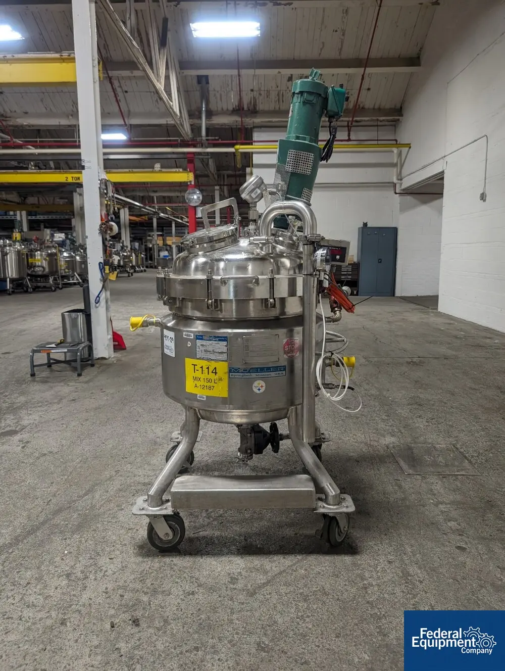 150 Liter Mueller Reactor, 316L Stainless Steel, 24" diameter x 17" straight side, dish top & bottom, 45 psi - Image 4