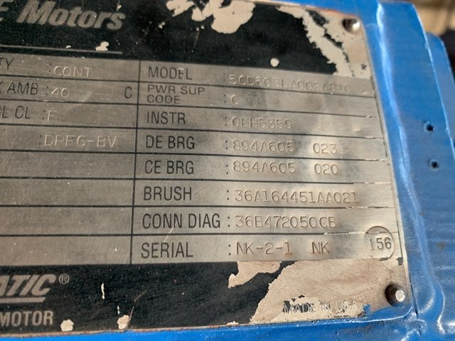 500 HP 1800 RPM General Electric, Frame 6059, DPFVBB, 500 VA, 300/150 VF - Image 3