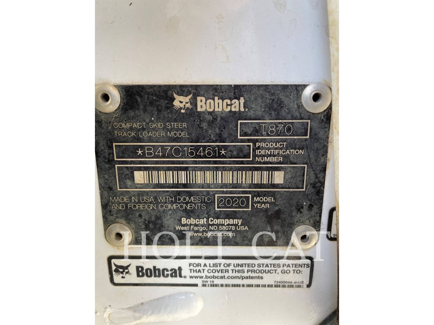 Bobcat T870, Track Loader, 672 hours, S/N: B47C15461, 2020 - Image 6