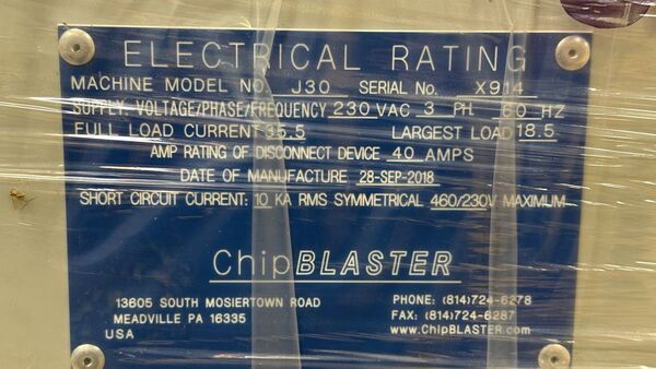 Chipblaster #J30, high pressure coolant system, 1000 psi, 2018 - Image 9