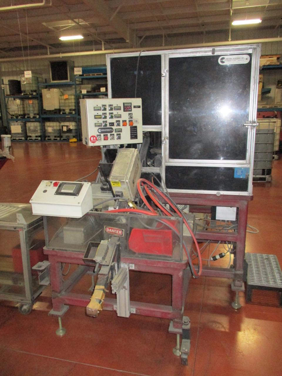 Retina #105, bolt laser sorter, .250" to 2" standard length, with P3 packaging conveyor, 1998 - Image 1