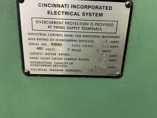 90 Ton, Cincinnati #90CBIIX6, CNC hydraulic press brake, 8' overall, 78" between housing, 14" stroke, 15 HP - Image 8