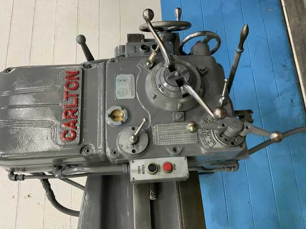 3' -9" Carlton #1A, radial drill, 41" x 30" T-slotted base area, power column clamp, power elevation, 5 HP - Image 3