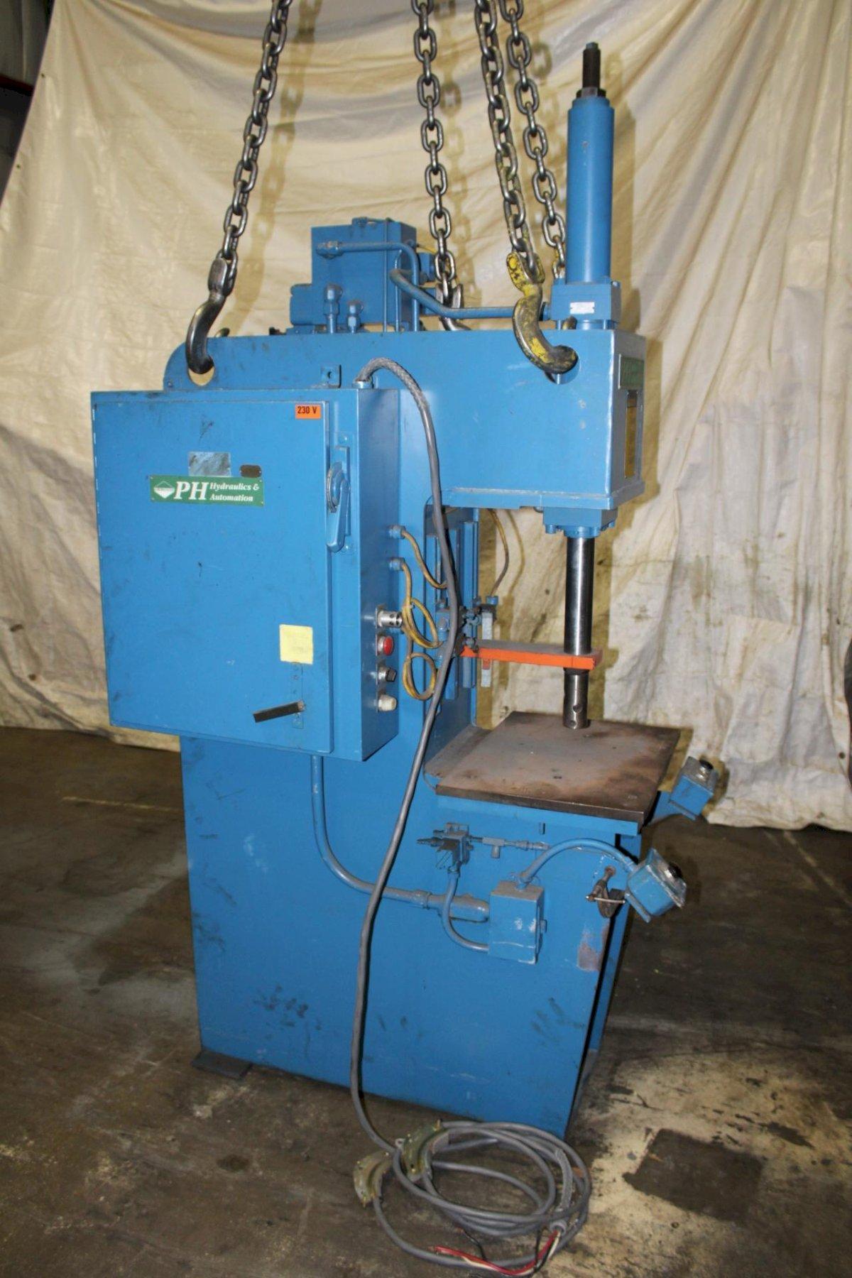 12 Ton, PH #OGM-12, hydraulic press, 10" stroke, 12.5" daylight, 8" throat, 23" x17.5"bed, Allen Bradley - Image 2