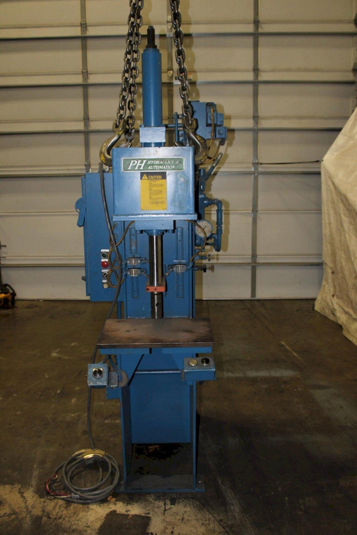12 Ton, PH #OGM-12, hydraulic press, 10" stroke, 12.5" daylight, 8" throat, 23" x17.5"bed, Allen Bradley - Image 4