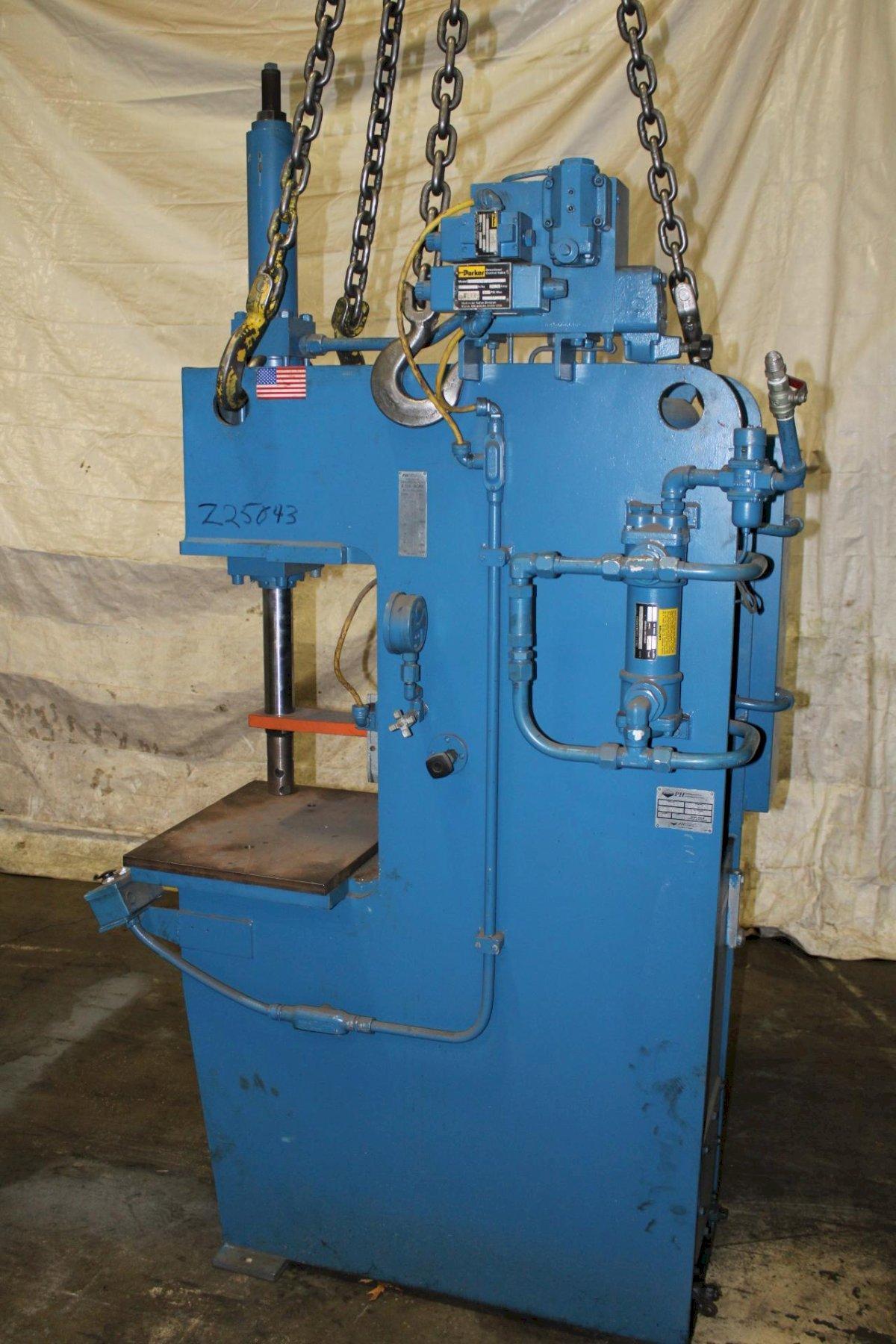 12 Ton, PH #OGM-12, hydraulic press, 10" stroke, 12.5" daylight, 8" throat, 23" x17.5"bed, Allen Bradley - Image 10