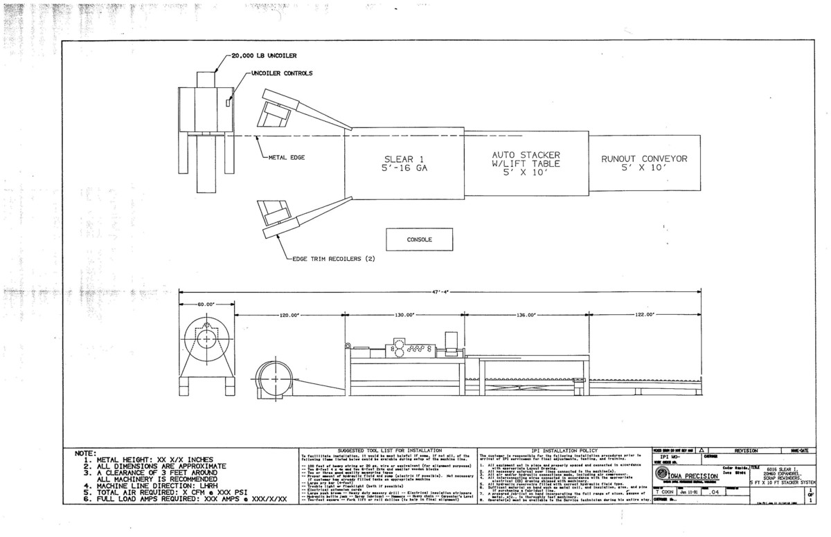 60" x .06 Iowa, slear line, 20000 lb., 60" OD, 19"-24" ID, 70-100 FPM, hand pendant Control, 1991 - Image 2