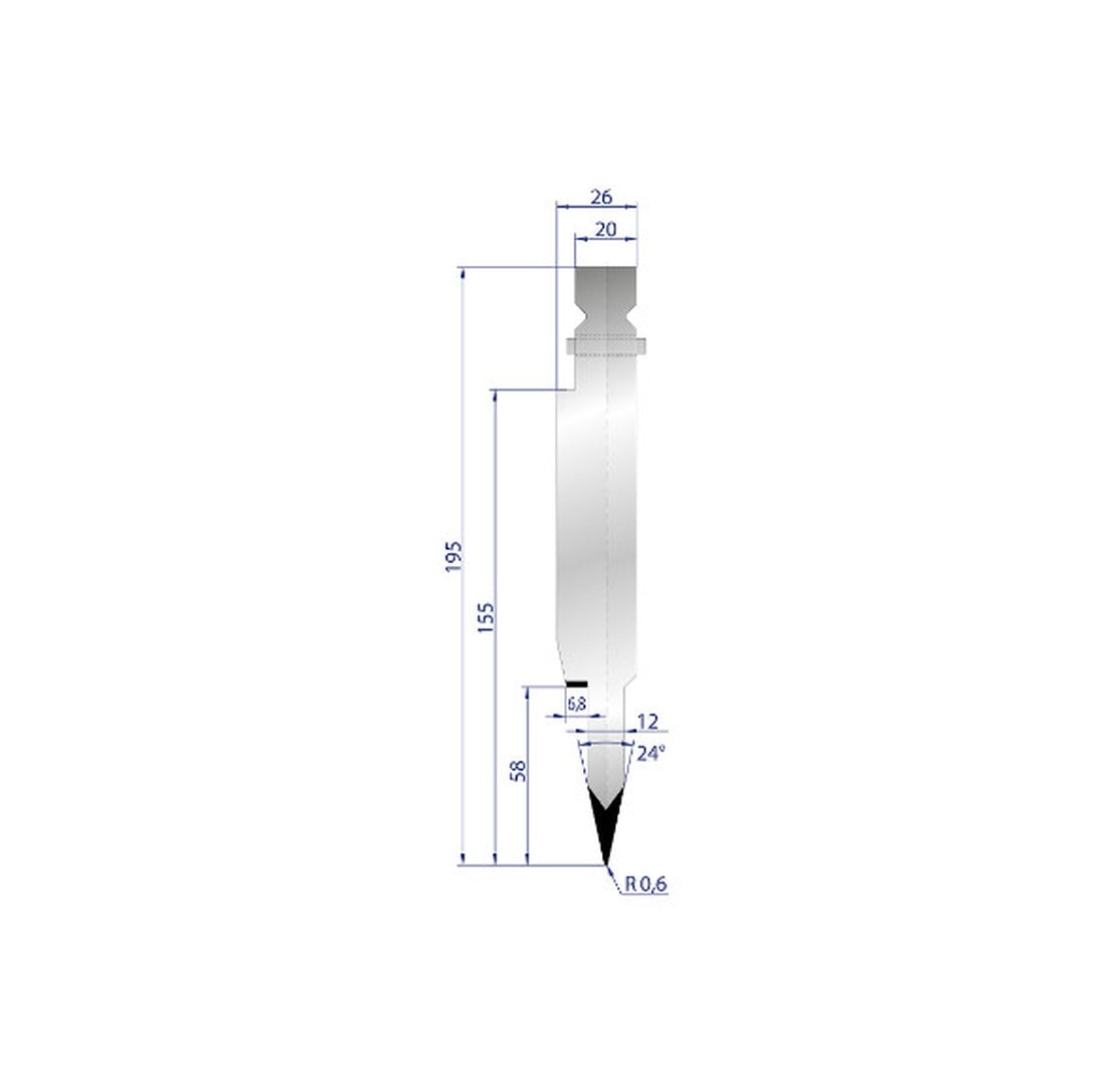 21.65" L, Eurostamp #1251, 550mm 24° 12mm flattening blade, new - Image 1