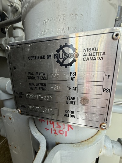 1 MMBTU/hr Nusco, sour line heater, 3.5" x 31.5' coil capacity, 2005 - Image 3