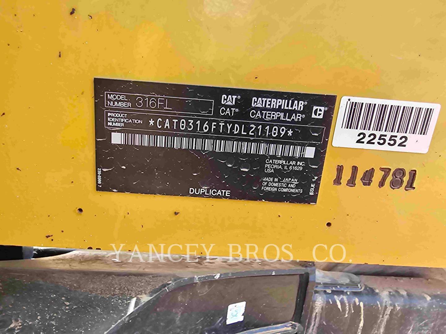 Caterpillar 316FL, Crawler Excavator, 2732 hours, S/N: YDL21109, 2019 - Image 6