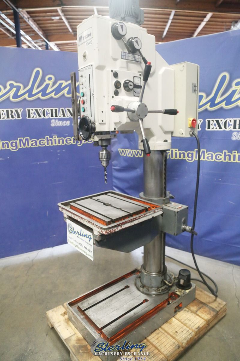 20" Wilton #2402, geared head hvy-duty variable speed floor drill press, #4MT, electromagnetic chuck, coolant - Image 10