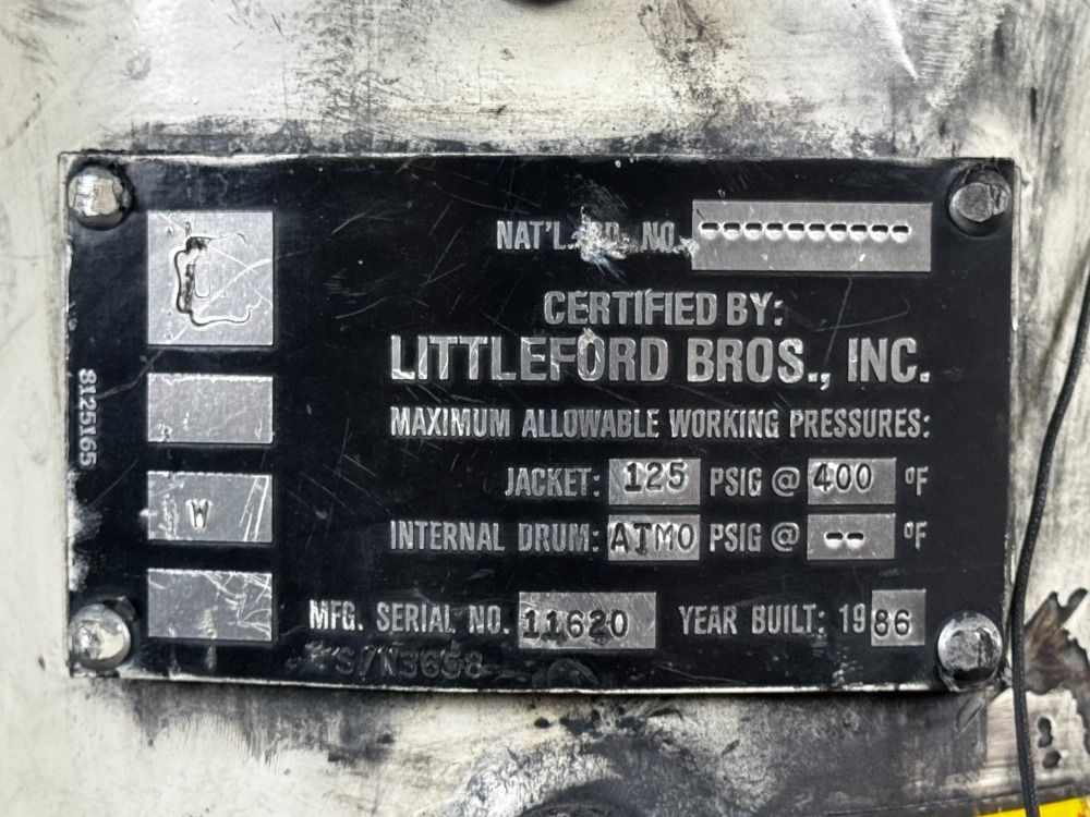 10 Liter Littleford #W-10, High Intensity Mixer, 125 psi jacket, on stand - Image 8