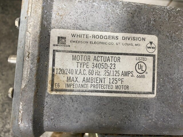 Louver Damper, w/ Emerson Electric 3405D-23 Motor Actuator Untested - Image 2