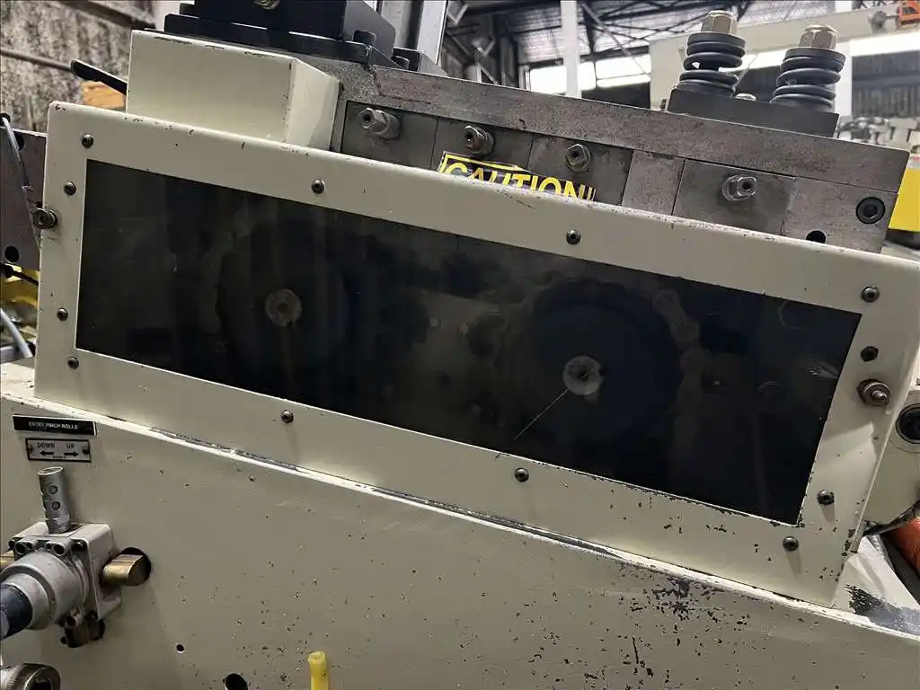 6000 lb. Coe Press Equipment, Servo coil feed line, 12" width x .187" thick, straightener, coil reel, PLC - Image 5