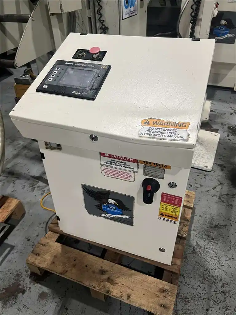 6000 lb. Coe Press Equipment, Servo coil feed line, 12" width x .187" thick, straightener, coil reel, PLC - Image 10