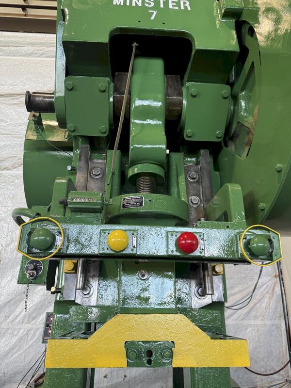 75 Ton, Minster #7, Back Gauge OBI press, 6" stroke, 14.5" Shut Height, 4" adj., 40 SPM, 36" x24" bed, air - Image 6