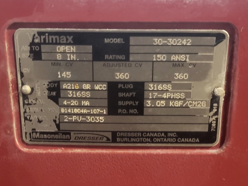 8" Masoneilan #30-30242, Class 150 Rotary Control Valve w/ Actuator - Image 2