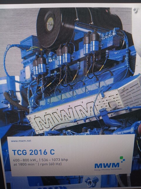 1600 KW MWM TCG-2016V16C, gas generating set 800KW X 2 BIOGAS ENGINE COGENERATION POWER PLANT (NEW UNUSED) - Image 1