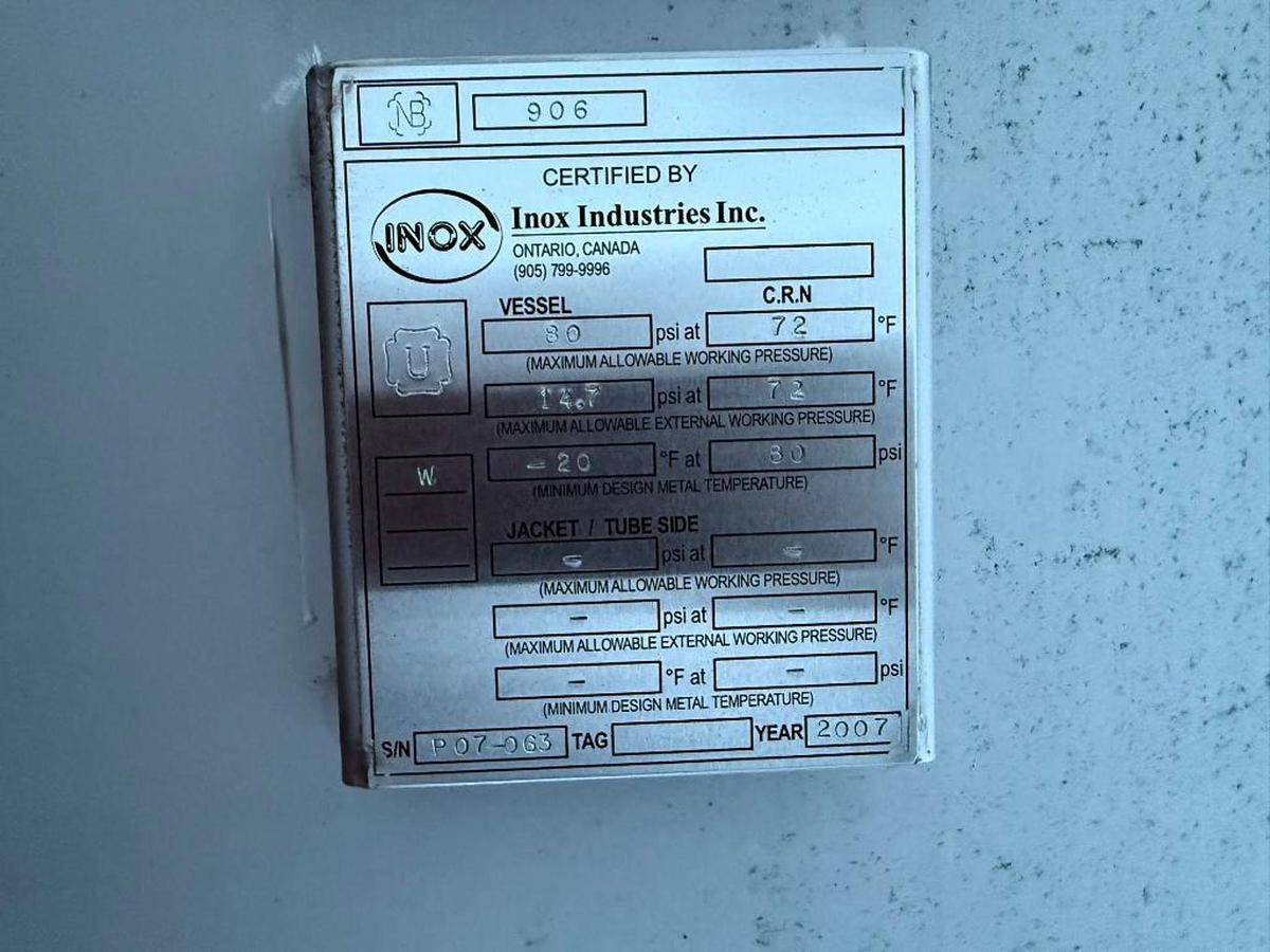 Inox Industries Inc. #906, Stainless Steel Pressure Tank, 21.5" diameter X 25" depth Size, 6.5" & 7" diameter - Image 2