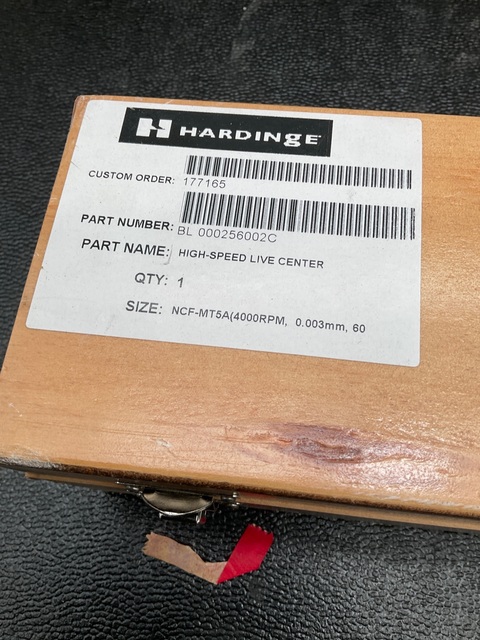 Hi-Speed Live Center, Hardinge #BL-000256002C, w/ #5 Morse Taper, 0.003 mm Size, 4000 RPM - Image 1