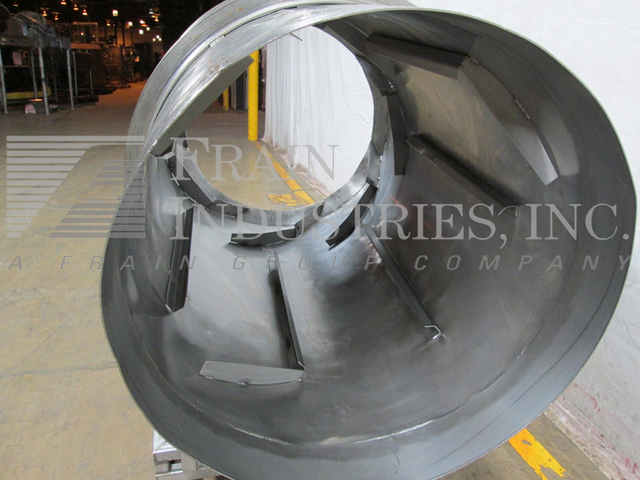 Stainless Steel portable flo-thru tumbler, 32" diameter x 52" long, 28" diameter feed opening, mounted on - Image 2