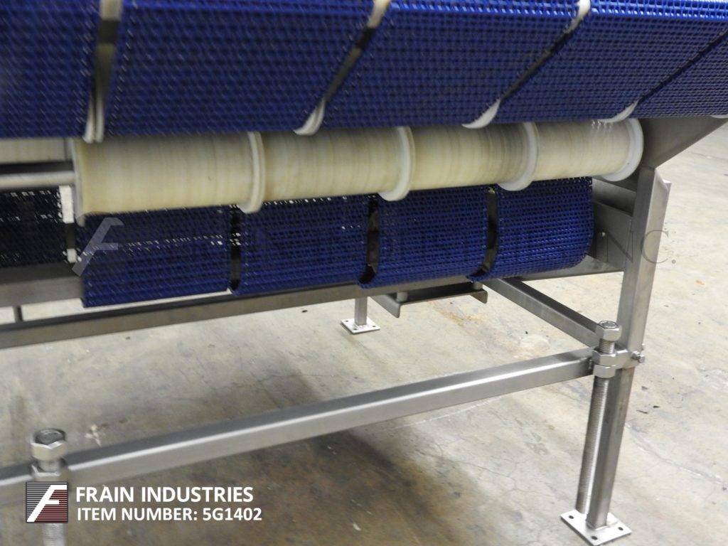 42" W x 68" L Stainless Steel, 5-lane accumulation table, 1-1/4"H adjustable product arm, 3-1/2"H guide rails - Image 2