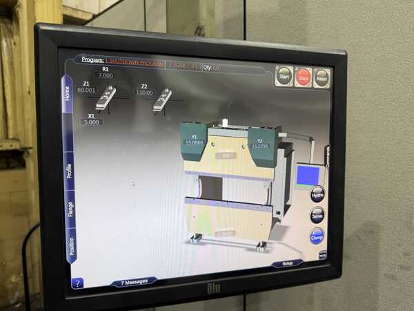 350 Ton, Accurpress #435012, hydraulic press brake, 12' overall, 126" between housing, 12" stroke, 10"-20" - Image 3