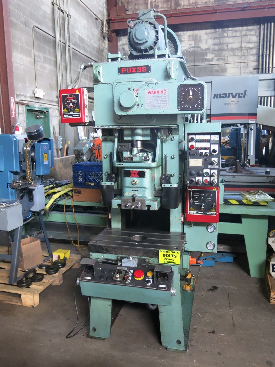 35 Ton, Wasino #PUX35, punch press, 90mm stroke, 240mm die height, 55mm adjustment, 60-120 SPM - Image 1
