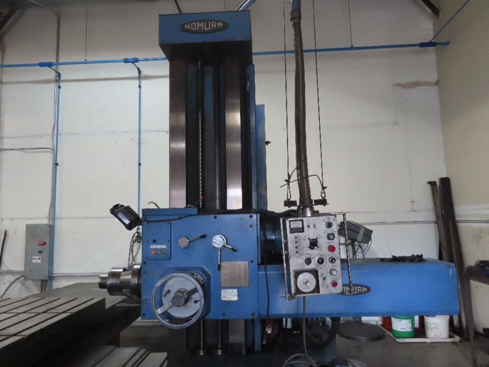 4" Nomura #B-100BT-2SP, horizontal boring mill, 39" X, 53" Y, 20 HP, 1200 RPM, 78.7"x48"tbl., 26.5"spdl table - Image 1